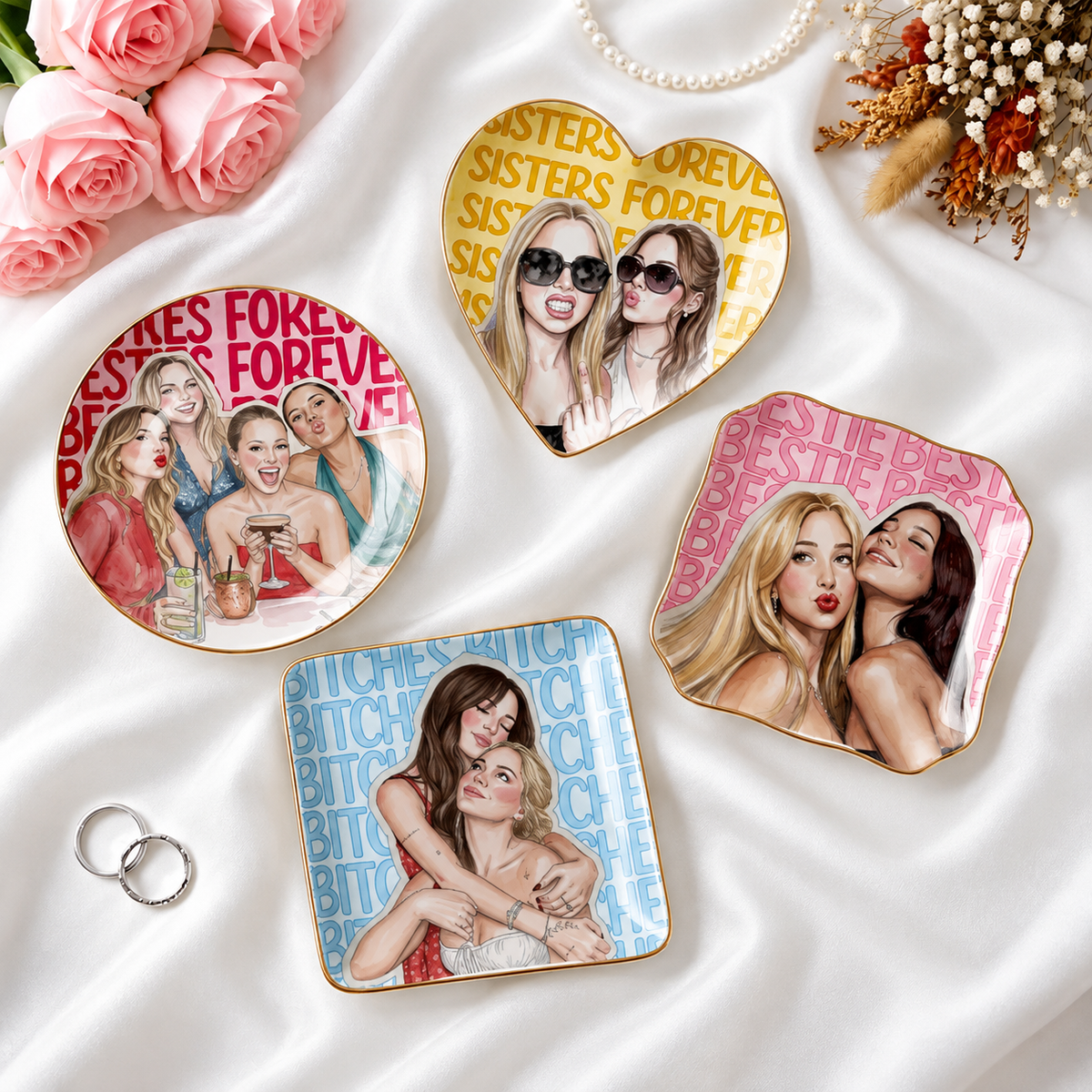 Personalized Bestie Photo Trinket Dish – Bridesmaid Proposal Gift