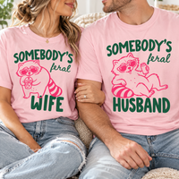 Feral Wife & Husband Comfort Colors Shirts – Funny Raccoon Couple Gift