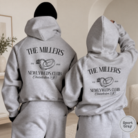 Custom Newlyweds Club Sweatshirts, Personalized Mr and Mrs Hoodies, Matching Couple Wedding Gift, Honeymoon Sweatshirt