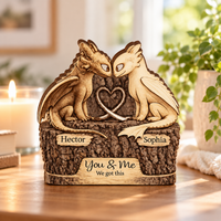 Personalized Dragon Couple Wooden Block, Custom Name Dragon Sign, How To Train Decor , Fantasy Dragon Lover Gift, Anniversary Couple Gift