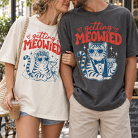 Getting Meowied Bride & Groom Matching Shirts, Funny Cat Wedding Couple Tees, Cat Lover Wedding Gift