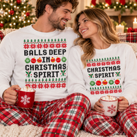Balls Deep In Christmas Spirit Couple Shirts – Matching Christmas Gift