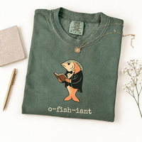 Comfort Colors O-Fish-Ially Married & O-Fish-Iant Shirts, Funny Fishing Wedding Tees for Bride, Groom and Officiant