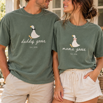 Mama & Daddy Goose Matching Parents Comfort Colors Tee
