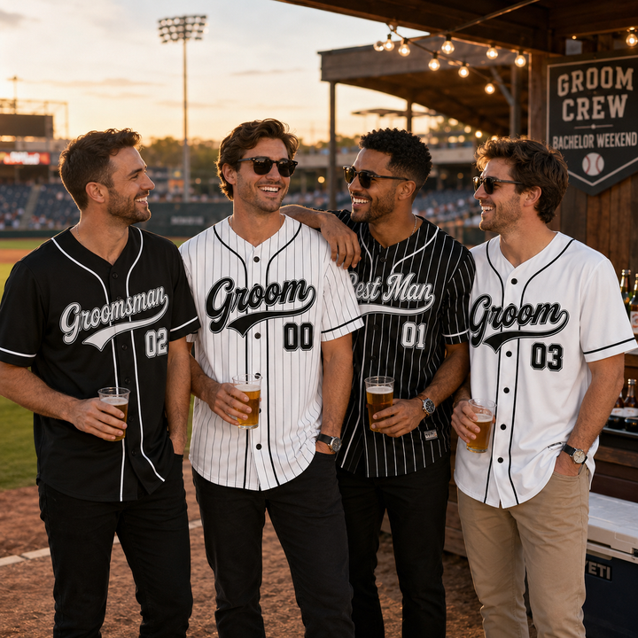 Personalized Wedding Baseball Jersey for Bachelor Party, Custom Groom Best Man Groomsman Name & Number Shirt, Wedding Party Gift