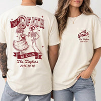 Personalized Til Death Double-Sided Wedding Shirts, Custom Couple Names & Date Comfort Colors Tees, Newlywed Matching Gift