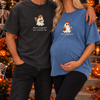 Halloween Pregnancy Shirt, Funny Pregnancy Announcement Tshirt, Couple Pregnancy Reveal Tee, Baby Reveal Gift For Expecting Mom and Dad