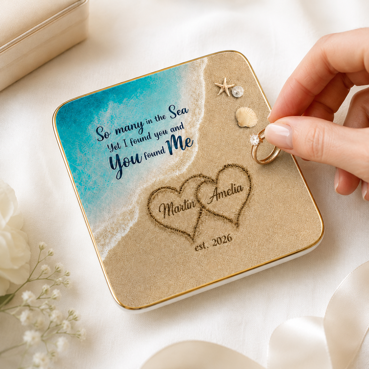 Personalize So many In The Sea Couple Jewelry Dish