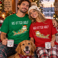 His & Her Otter Half Shirts – Funny Christmas Couple Gift