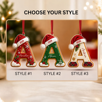 Personalized Gingerbread Letter Acrylic Ornament – Custom Name Christmas Gift