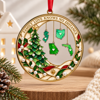 Personalized Family Love Knows No Distance Christmas Ornament, Custom State Hanging Keepsake