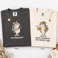 Funny Fish Pregnancy Couple Shirts for Expecting Parents, Matching Mom Dad Tees, Pregnancy Announcement Gift