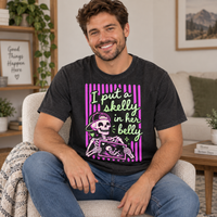 Skeleton Halloween Pregnancy Announcement Couple Shirts, Spooky Mama & Dad Matching Tees, Funny Pregnant Comfort Colors T-Shirts