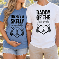 Skelly in My Belly & Daddy of the Little Skelly Couple Shirts – Pregnancy Reveal