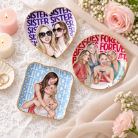 Personalized Bestie Photo Trinket Dish, Custom Bridesmaid Jewelry Tray, Best Friend Ring Dish, Bridesmaid Proposal Gift