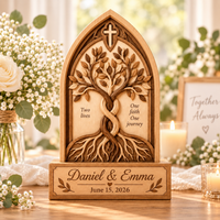 Personalized Christian Wedding Wooden Block, Cord of Three Strands Couple Gift, Ecclesiastes 4:12 Marriage Keepsake, Custom Names & Date