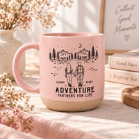 Adventure Partners For Life Couple Anniversary Gifts, Personalized Couple Mug, Custom Coffee Cup, Wedding Gift, Travel Lovers Gift