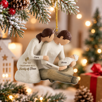 Personalized Family of Three Christmas Ornament – First Christmas With Baby