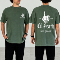 Personalized Til Death Matching Couple Shirts, Custom Mr and Mrs Names and Date Skeleton Tees, Gothic Newlywed Gift