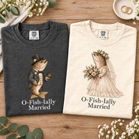 O-Fish-Ially Married Fish Couple Shirts – Bride & Groom Tees