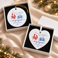 Personalized Summer Engagement Ornament, The Summer We Got Engaged Coastal Beach Proposal Gift for New Couple, Beach Engagement Ornament