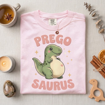 Pregosaurus Pregnancy Shirt, Cute Retro Dinosaur Maternity Tee, Funny Baby Announcement Gift