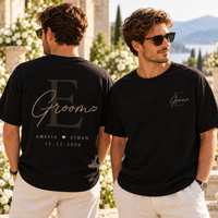 Personalized Bride & Groom Monogram Comfort Colors Shirts – Wedding Gift