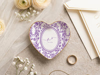 Personalized Toile Wedding Jewelry Dish, Custom Initials Ceramic Ring Dish image 10
