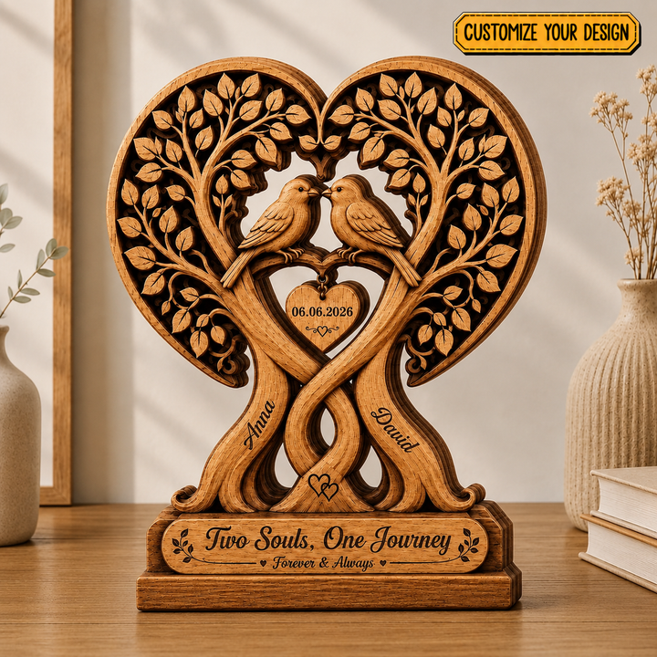 Personalized Couple Wooden Plaque - Wedding Gift, Anniversary Gift For Couple