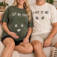 Let Me Out Halloween Maternity Shirt, Funny Pregnancy Announcement Tee, Expecting Mom Halloween Gift, Baby Shower Gift