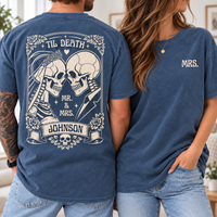 Personalized Til Death Mr & Mrs Skeleton Shirts – Wedding Couple Gift