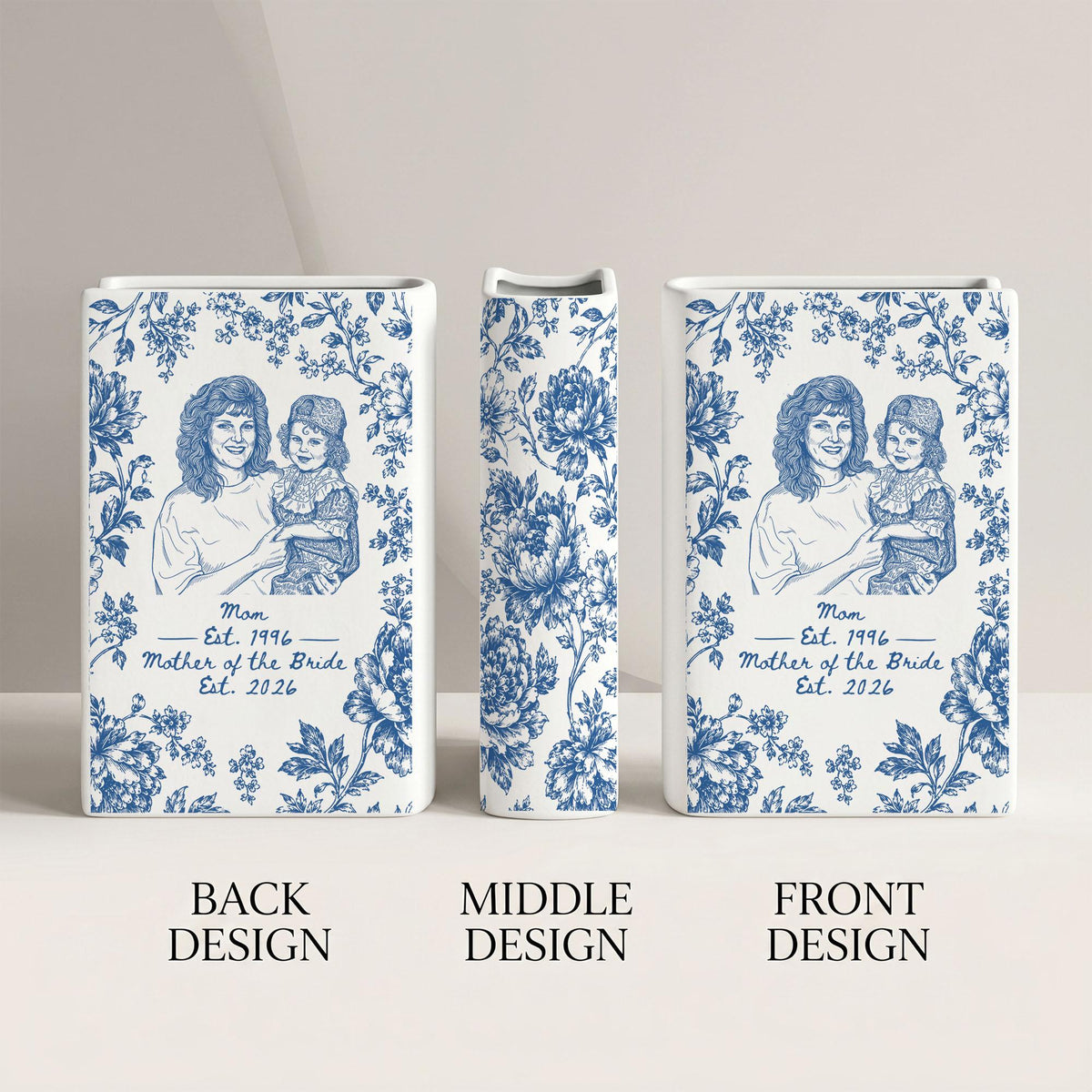 Personalized mother of the bride ceramic book vase image 12