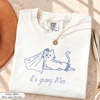 Its Giving Mrs Cat Theme Comfort Colors® Bridal Shirt, Its Giving Mrs TShirt, Bride To Be Tee, Engagement Top, Bachelorette Shower Outfit