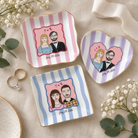 Custom Engagement Portrait Ring Dish, Personalized Couple Illustration Jewelry Tray, Proposal Keepsake, Engagement Gift for Couple