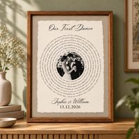 Personalized Wedding Song Lyrics Poster, Custom First Dance Print, Unframed Wedding Vow Photo Keepsake, Anniversary Gift for Couple