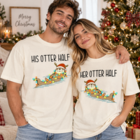 His & Her Otter Half Shirts – Funny Christmas Couple Gift
