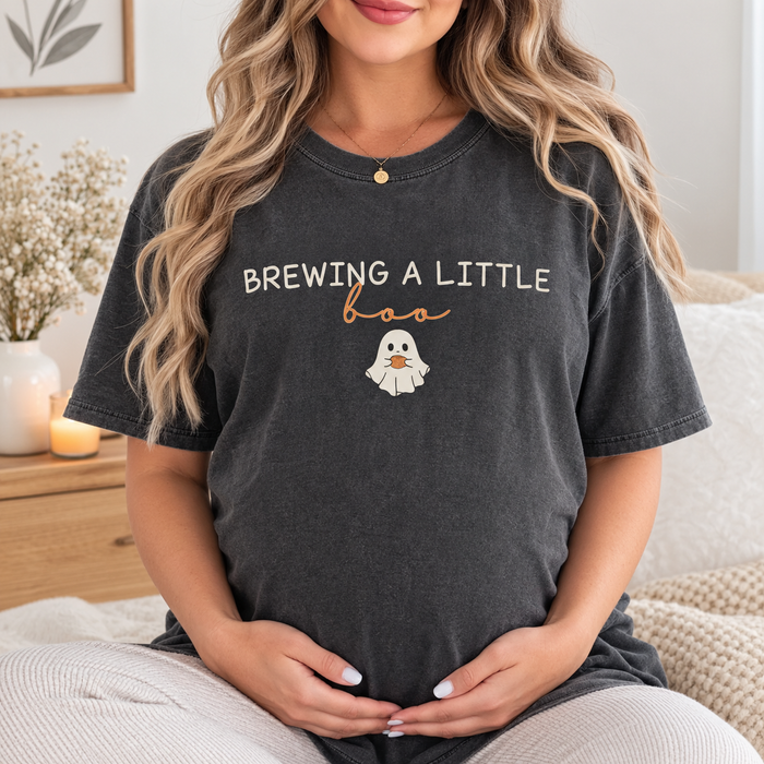 Brewing a Little Boo Pregnancy Shirt – Halloween Maternity Tee