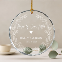 Happily Ever After Ornament, First Christmas Married Ornament, Married Keepsake Gift For Couples, Wedding Gifts, Married Christmas Ornament