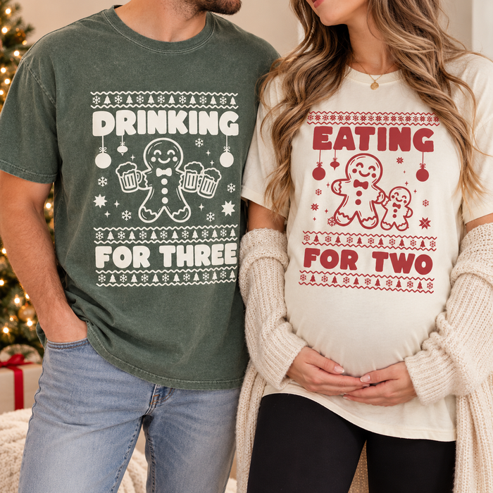 Eating For Two & Drinking For Three Comfort Colors Shirts – Christmas Reveal