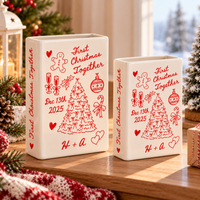 Small and large personalized First Christmas Together book vases
