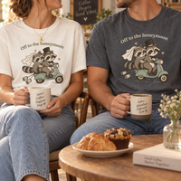 Funny Honeymoon Raccoon Shirts, Bride and Groom Matching Newlywed Tees, Just Married Couple Wedding Gift, Honeymoon Vacation Outfit