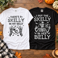 Skelly In My Belly & I Put The Skelly Couple Shirts – Pregnancy Announcement
