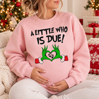 A Little Who Is Due Matching Sweatshirt & Hoodie – Christmas Pregnancy