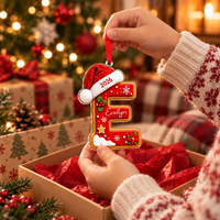 Personalized Gingerbread Letter Acrylic Ornament – Custom Name Christmas Gift