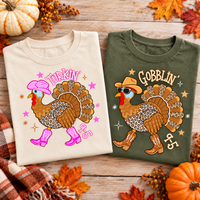 Retro Turkin 9 To 5 Comfort Colors Shirts – Western Thanksgiving Couple Gift