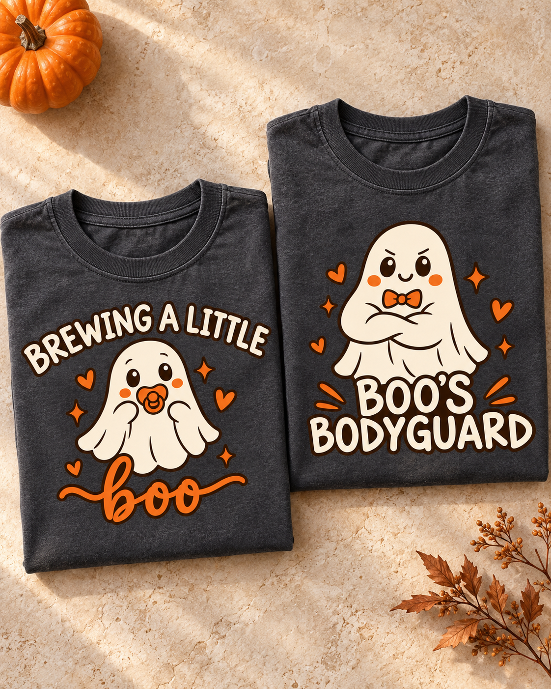 Brewing a Little Boo & Boo’s Bodyguard Matching Halloween Comfort Colors Tees