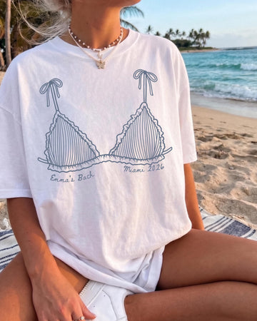 Personalized Bikini Bach Beach Bachelorette Comfort Colors Tee personalized beach bach shirt