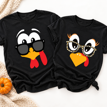 Matching Turkey Comfort Colors Shirts – Funny Thanksgiving Couple Gift