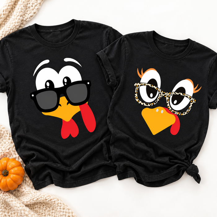 Matching Turkey Comfort Colors Shirts – Funny Thanksgiving Couple Gift