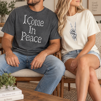 Funny Dirty Couples Shirts, I Come In Peace Skeleton Matching Tees, Spooky Halloween Couple Gift, Inappropriate Humor Tshirts Bred N Fed